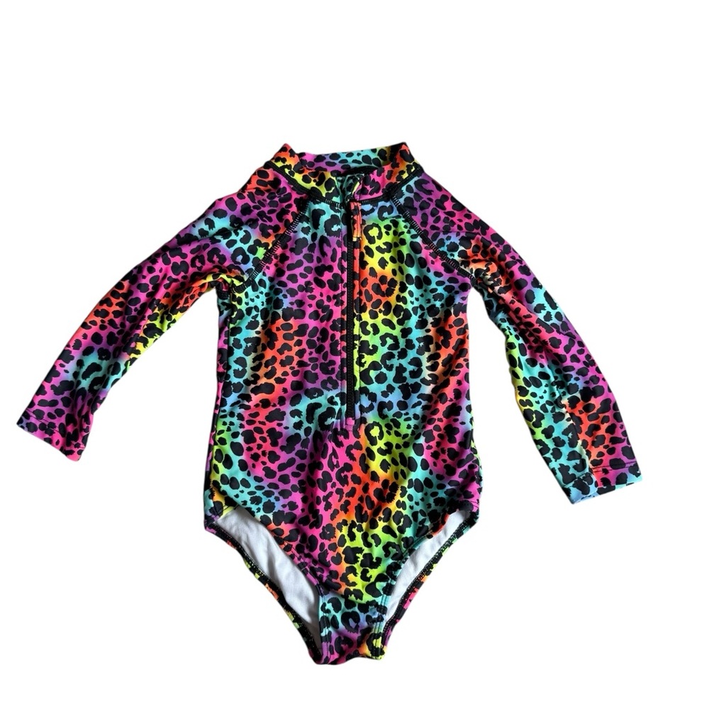Limited two Colorful Leopard Print Kids Swimwear